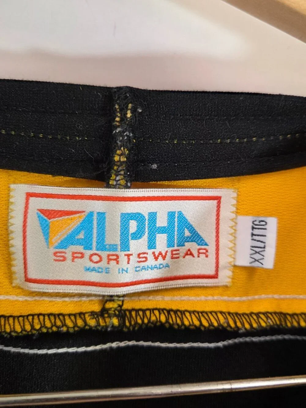 Vintage Alpha Sportswear Hockey Jersey Bruins #11 Beer League Size XXL Black - Picture 4 of 9